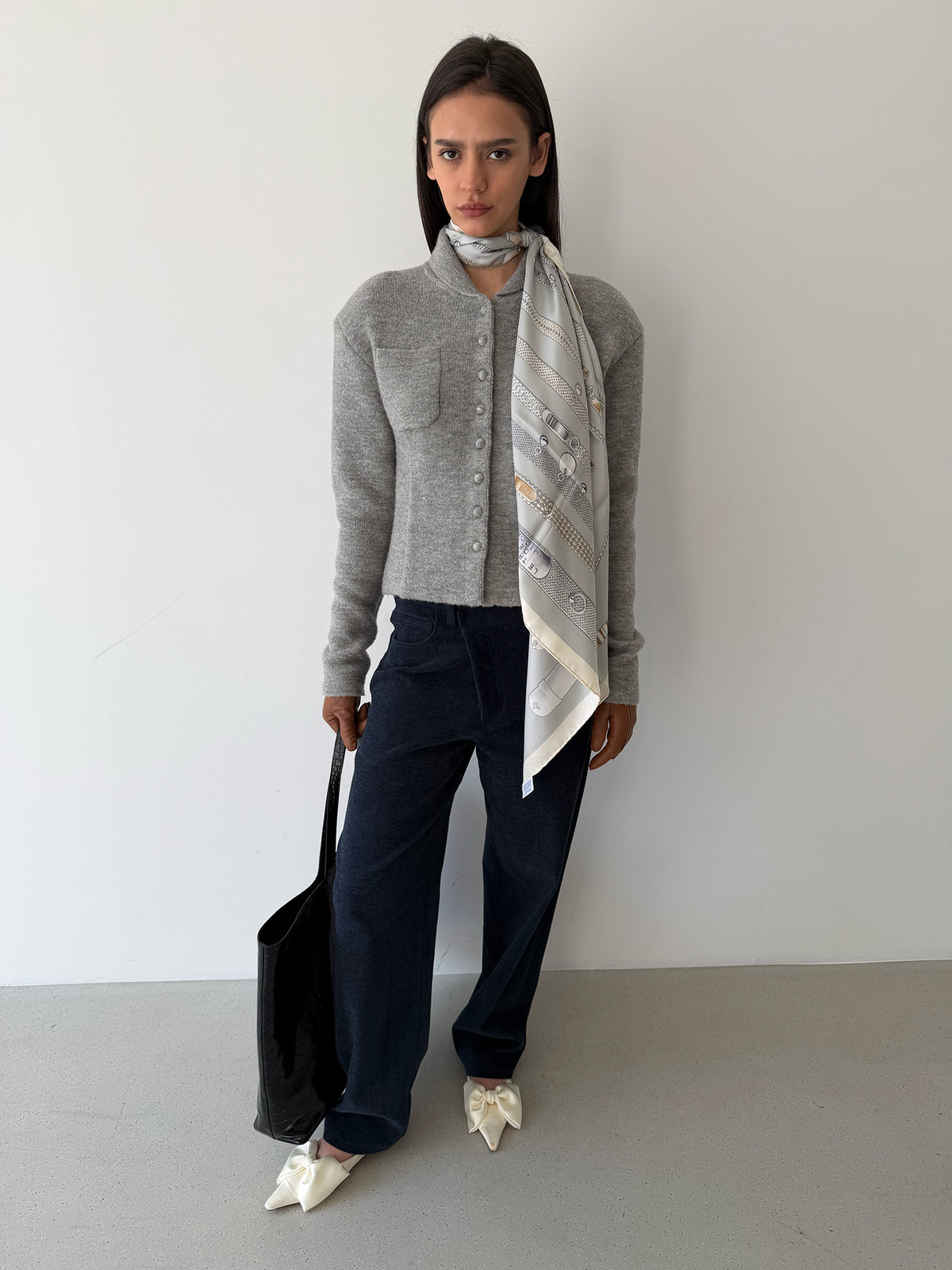 Pebble Knit Jacket- Oatmeal Gray
