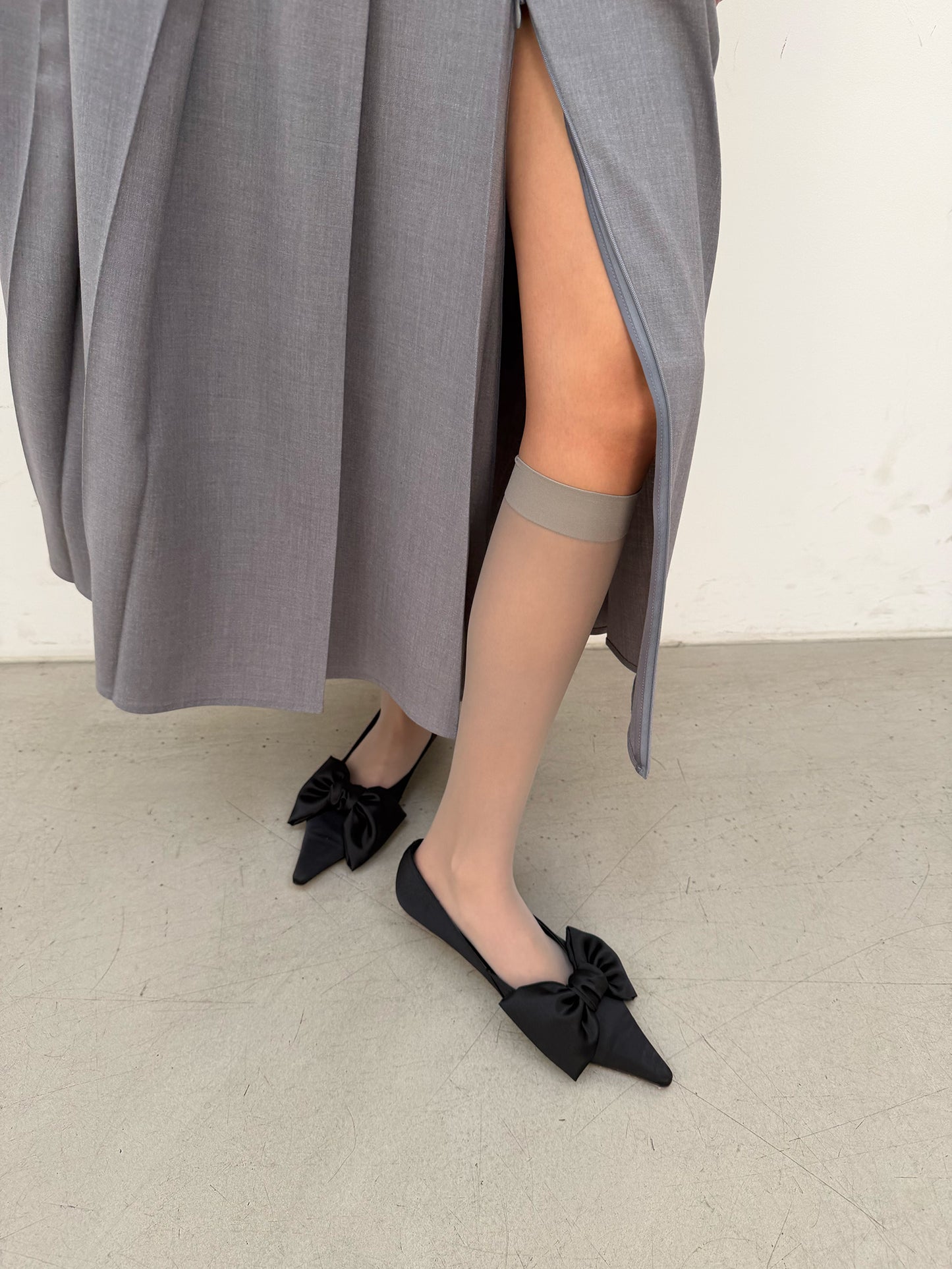 Pleated Uniform Midi Skirt - Preppy Gray