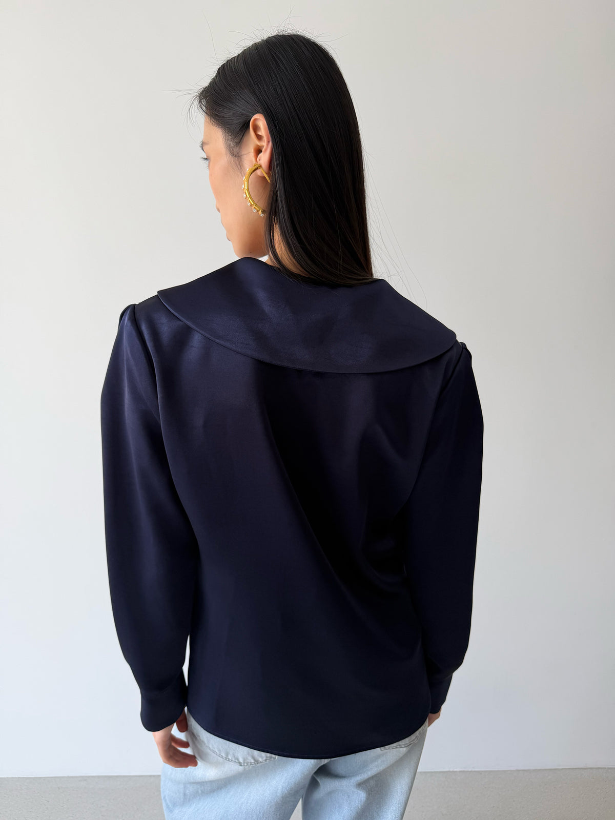 TIE MIDDY BLOUSE - ROYAL NAVY