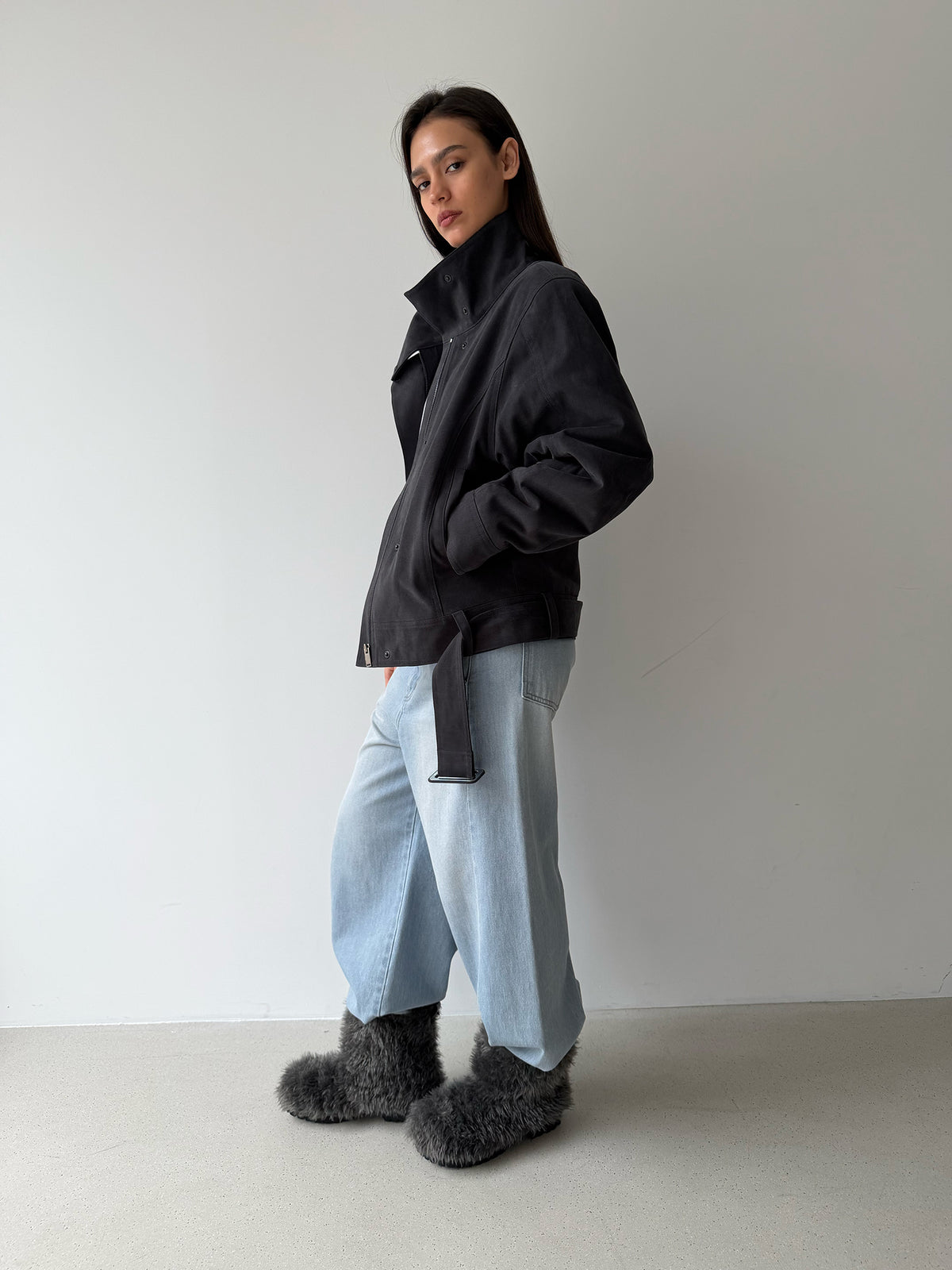 Yves Cotton Jacket - Carbon Grey