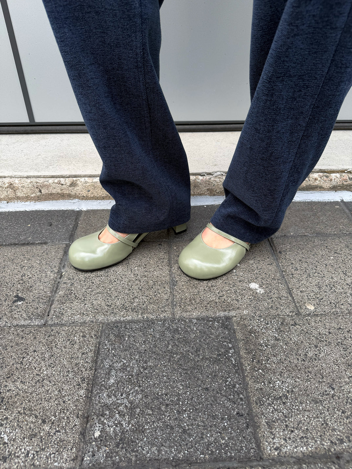 TWIGGY ROUND TOE PUMPS - SAGE