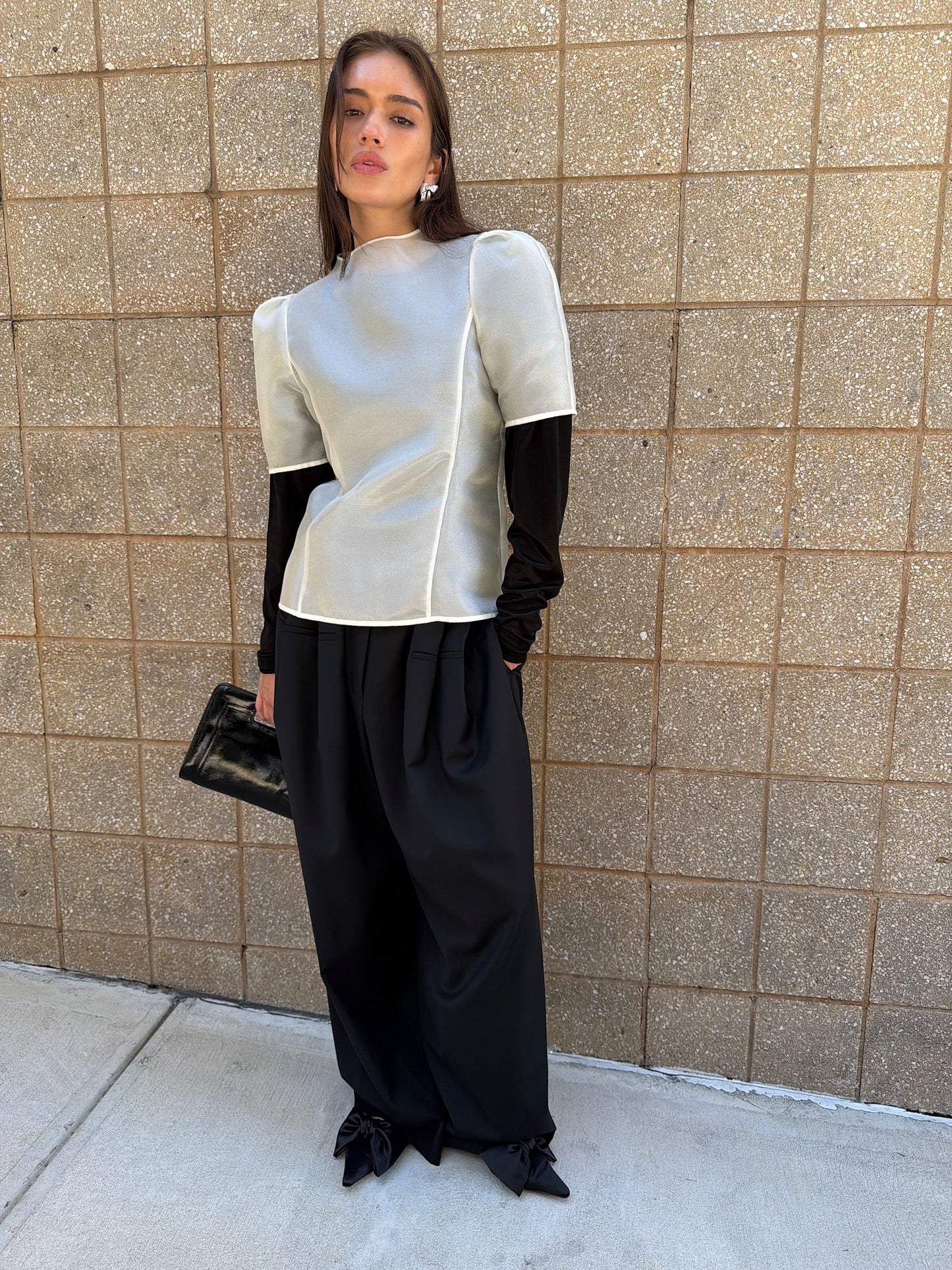 Cascade Gathered Pants - Onyx
