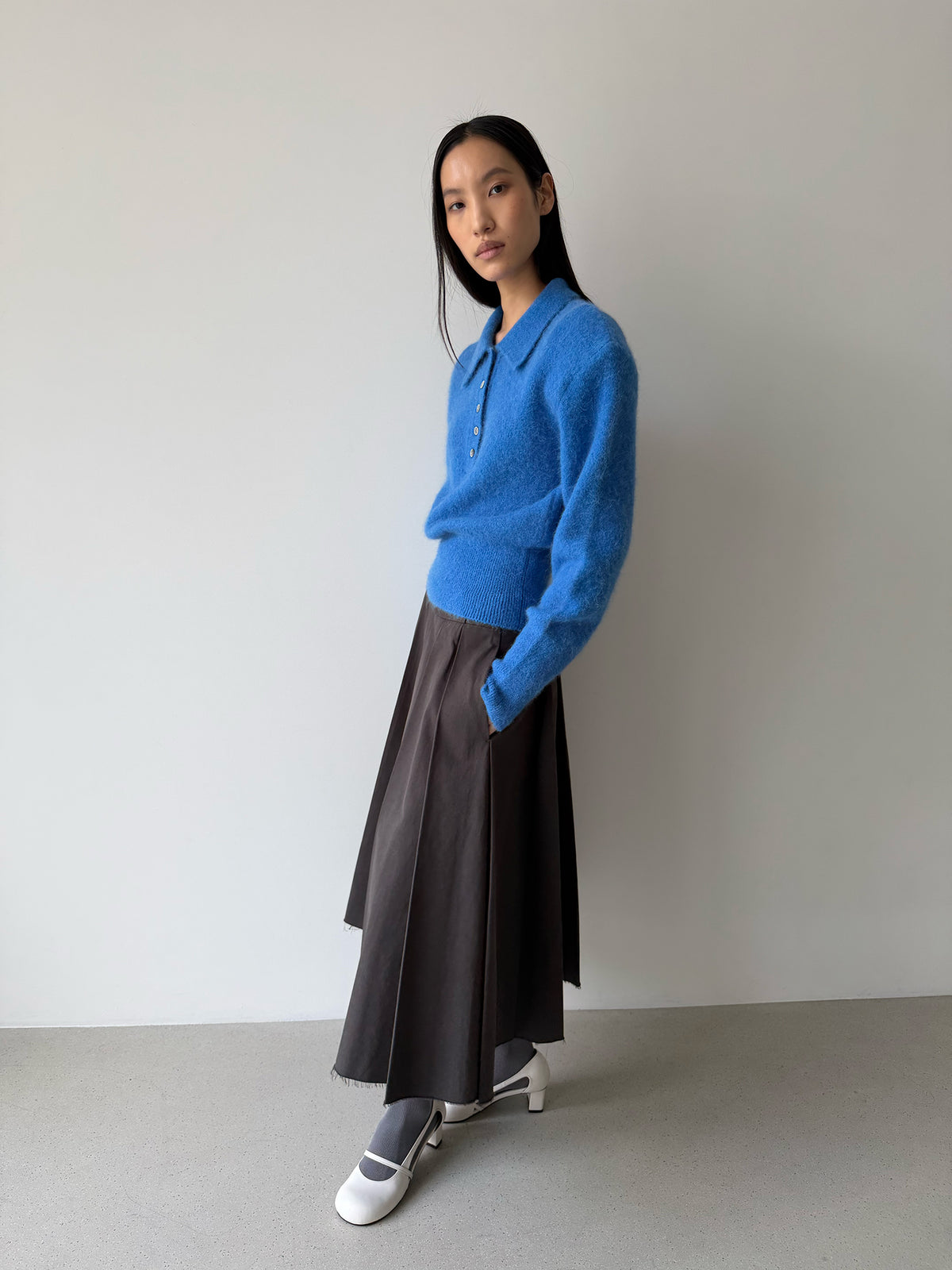 BONNIE POLO SWEATER - FRENCH BLUE