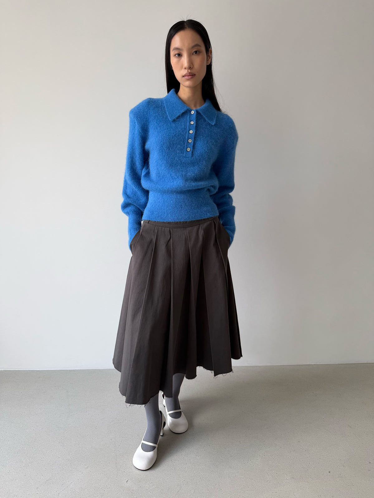 BONNIE POLO SWEATER - FRENCH BLUE