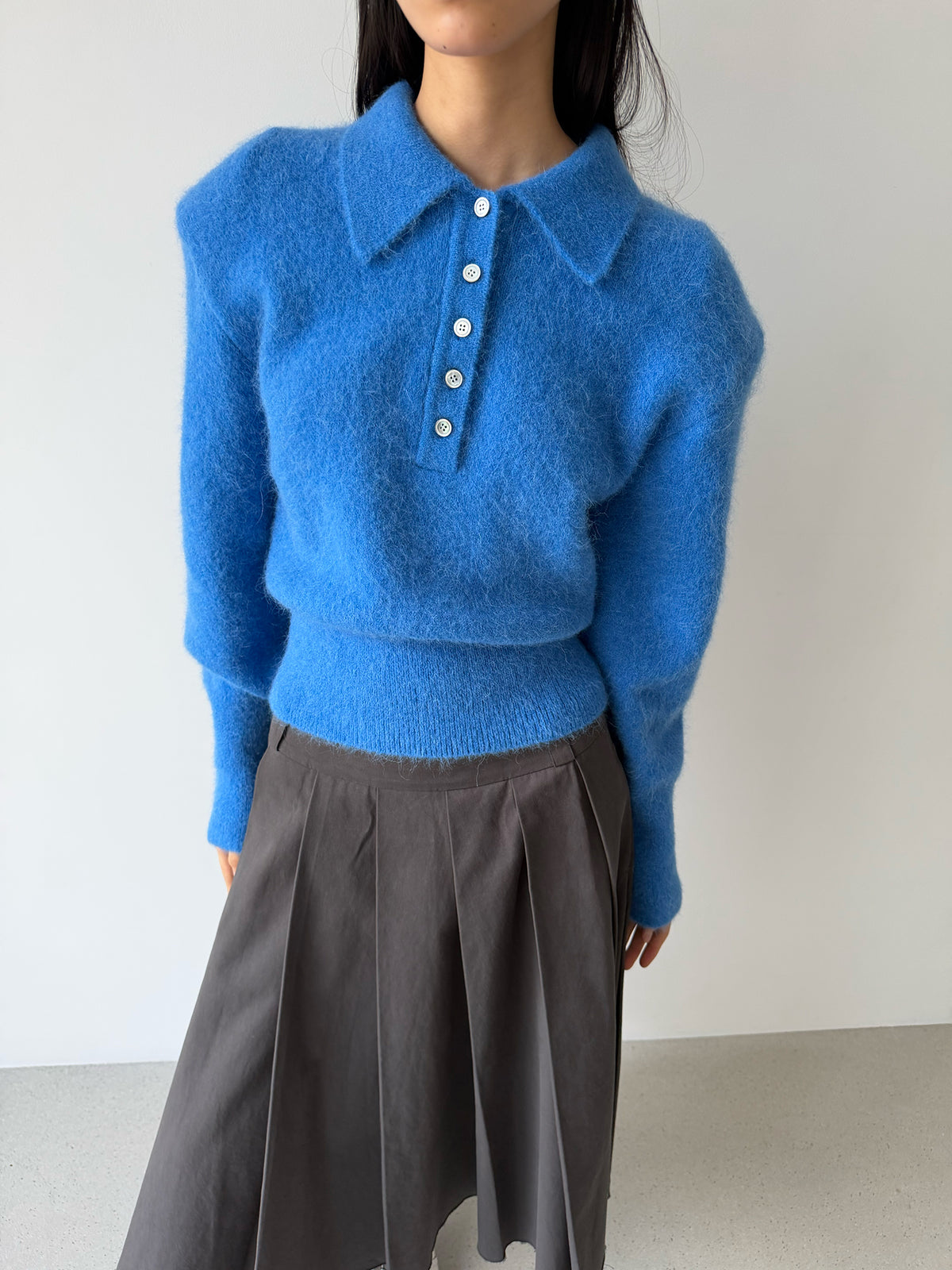 BONNIE POLO SWEATER - FRENCH BLUE