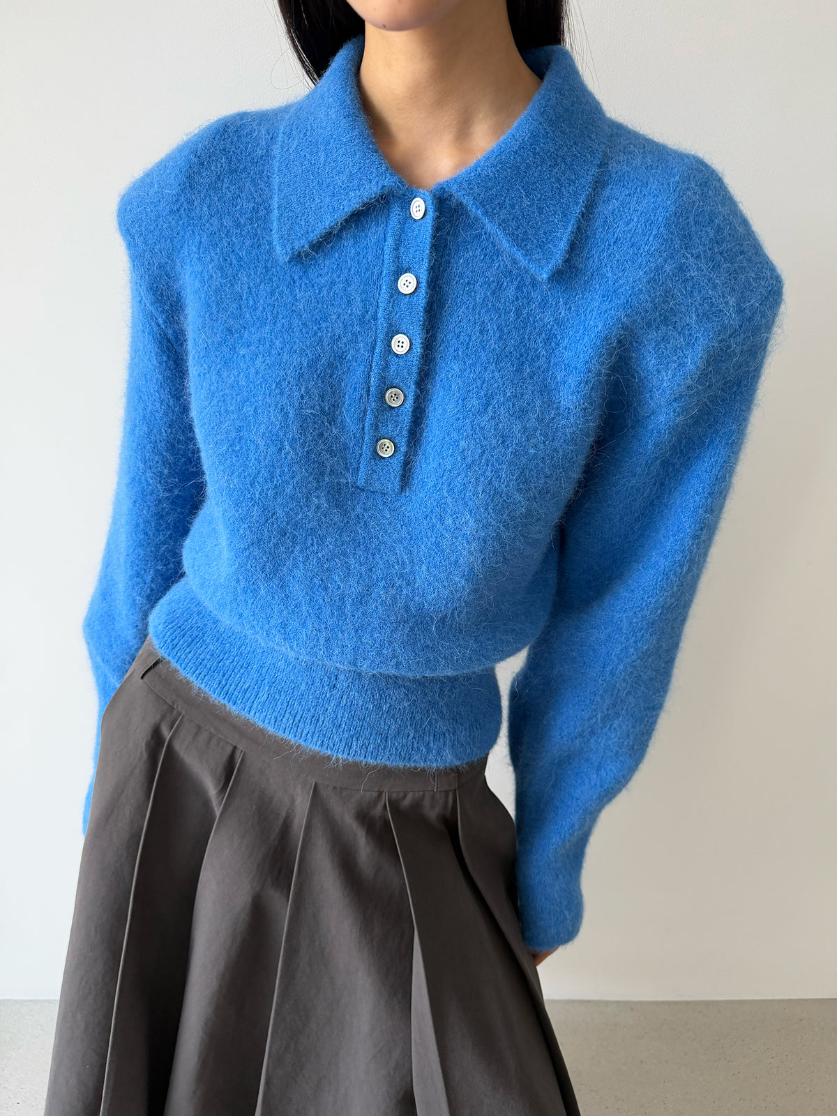 BONNIE POLO SWEATER - FRENCH BLUE