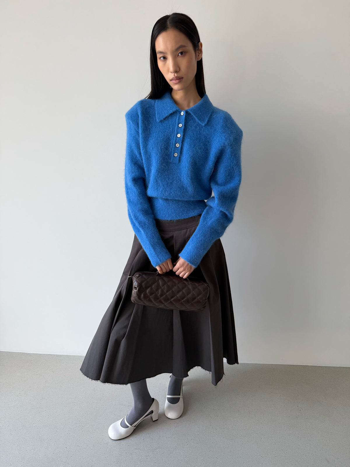 BONNIE POLO SWEATER - FRENCH BLUE