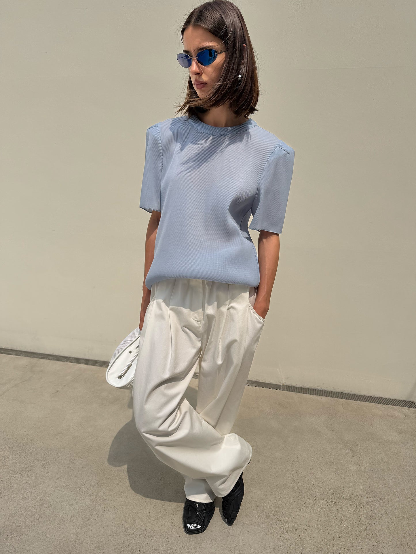 Infinity Pleats Top - Bluebell