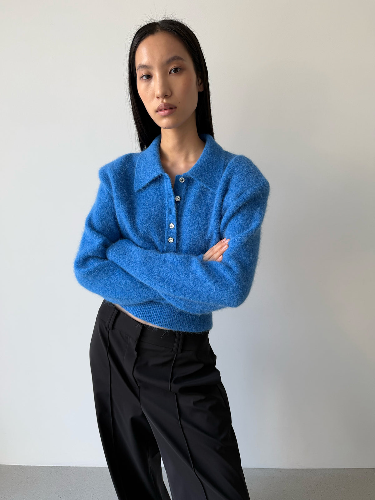 BONNIE POLO SWEATER - FRENCH BLUE