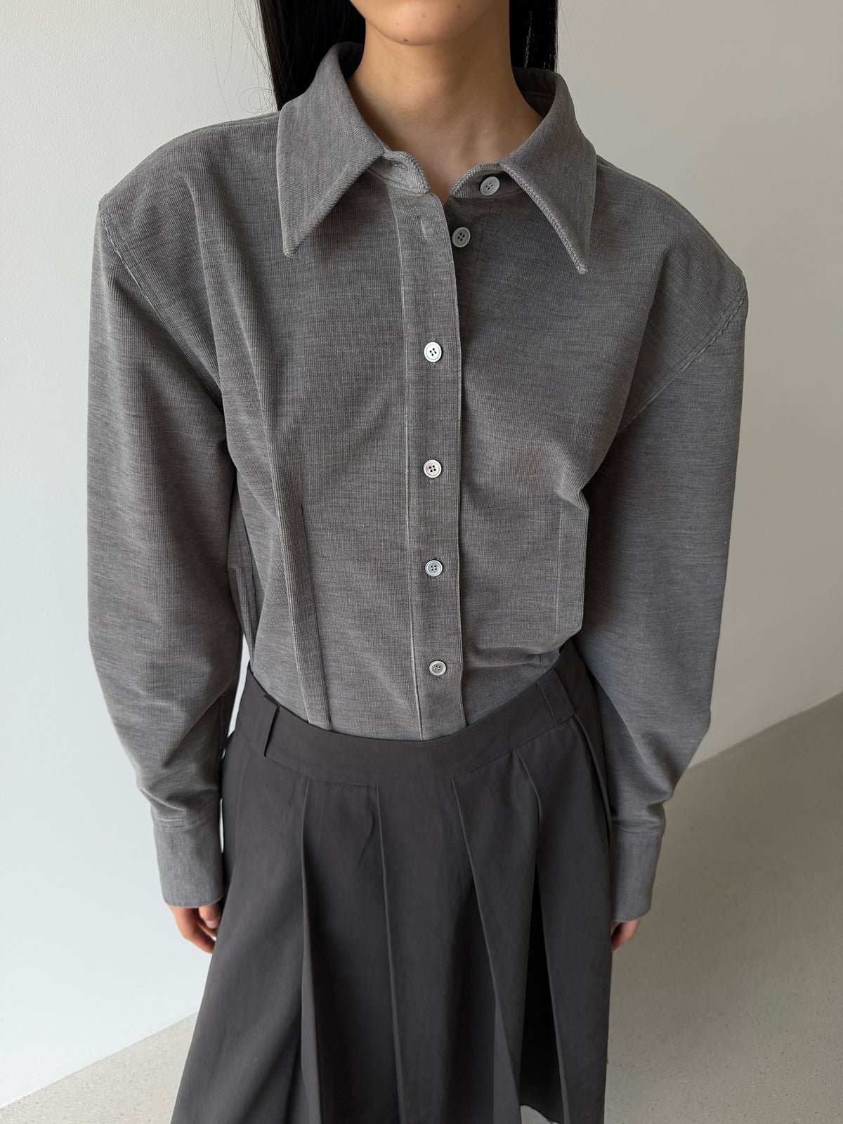 Corduroy Power Shirt - Grey and Gray