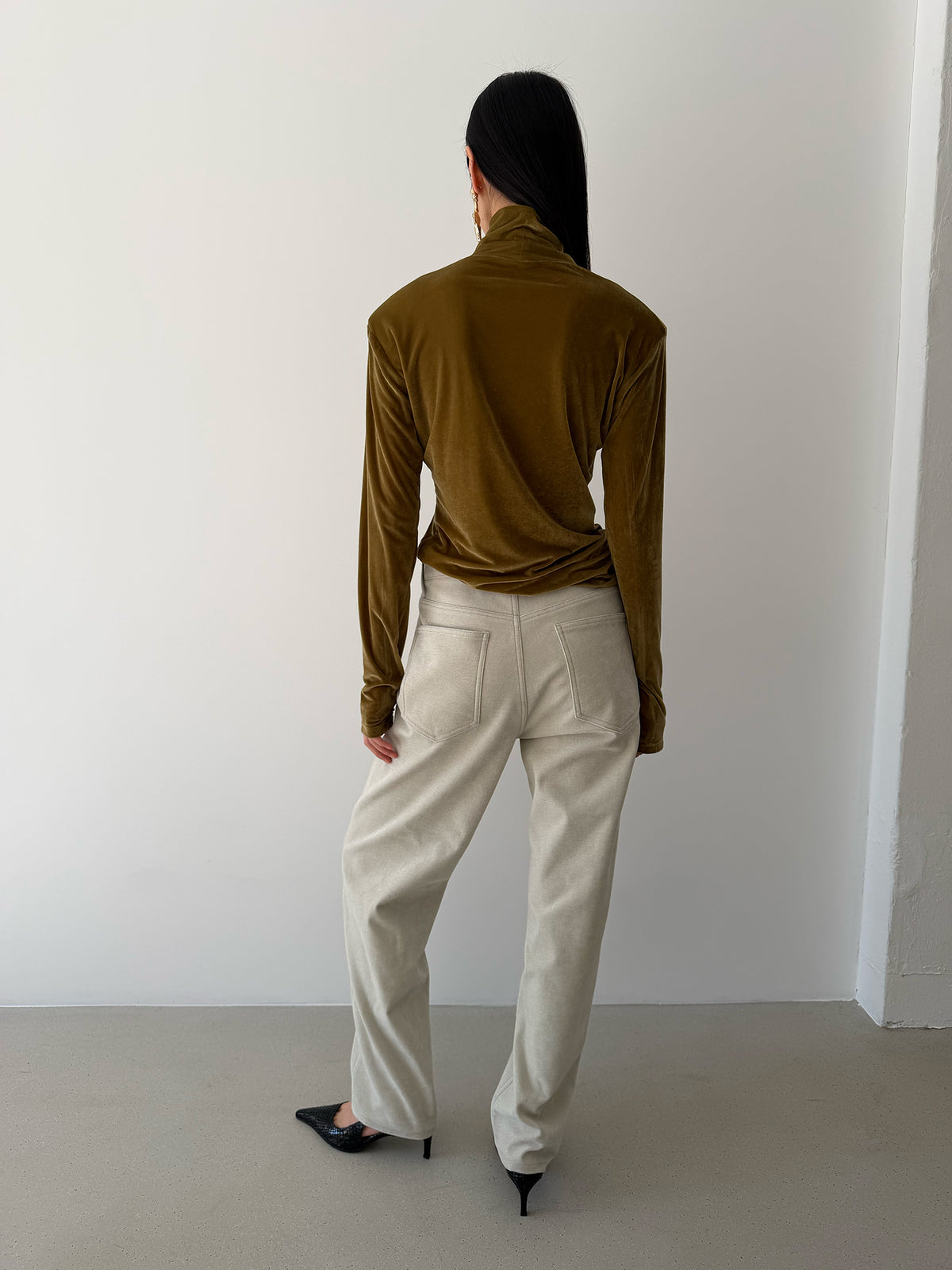 Mimic Denim Pants - Oat