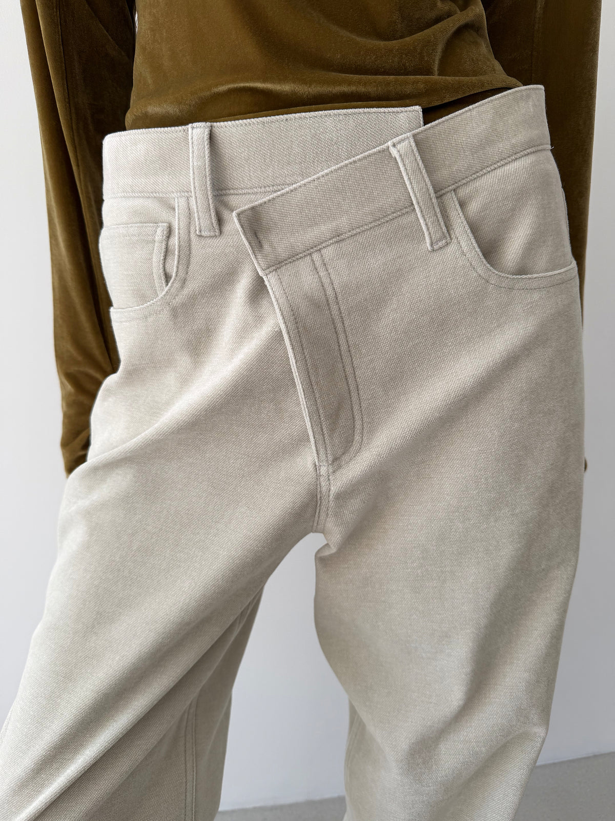 Mimic Denim Pants - Oat