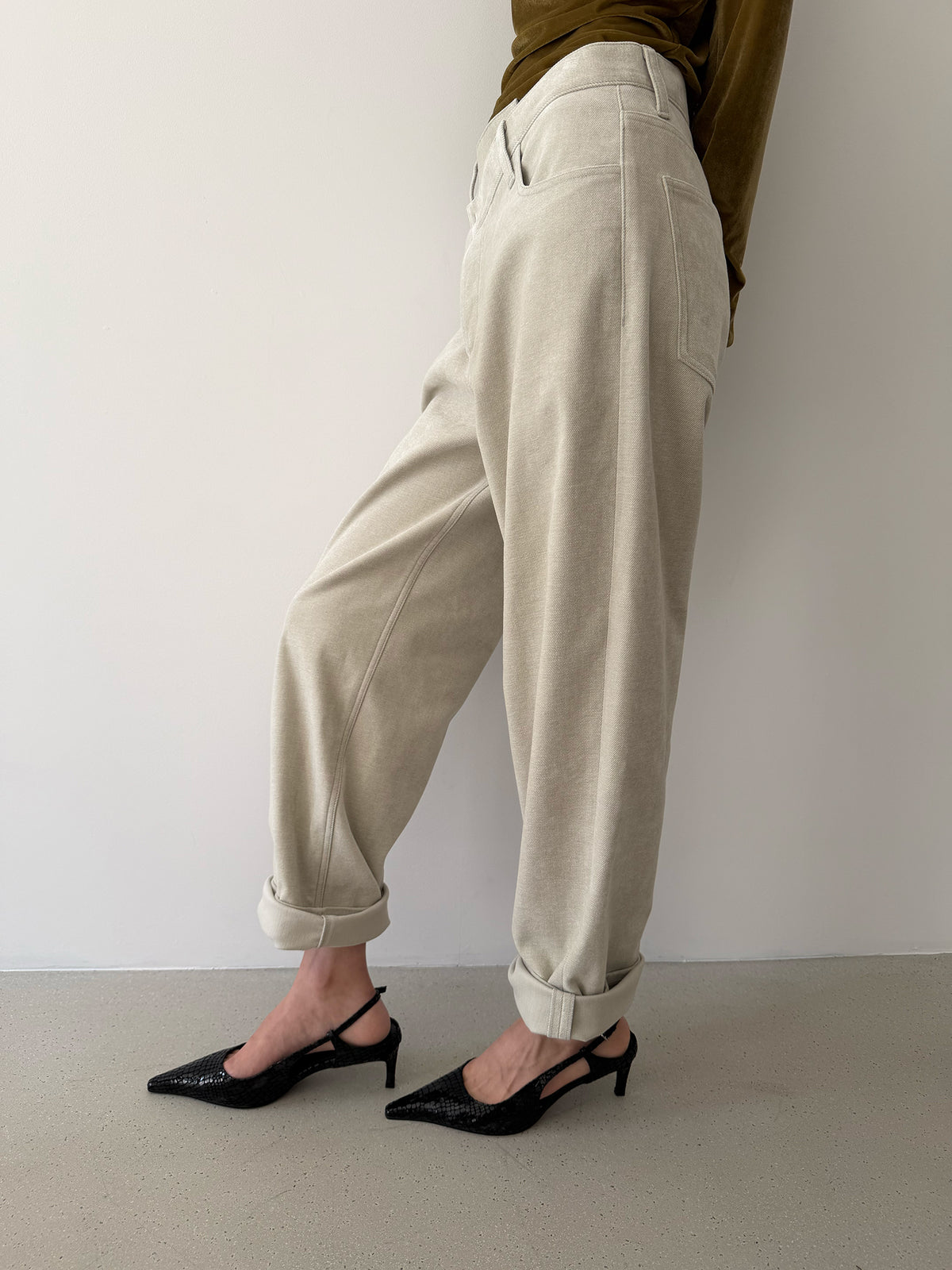 Lady Slingback Pumps - Croco Black