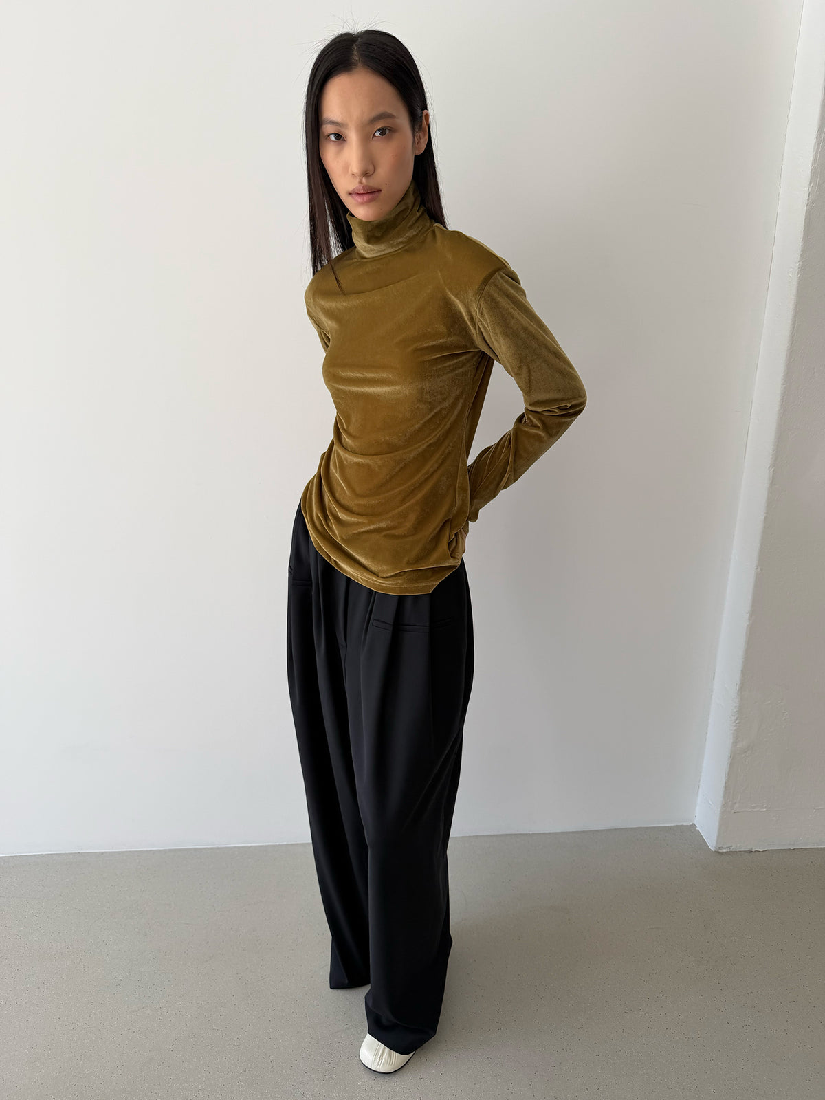 Dolce Vita High Neck Top - Antique Gold