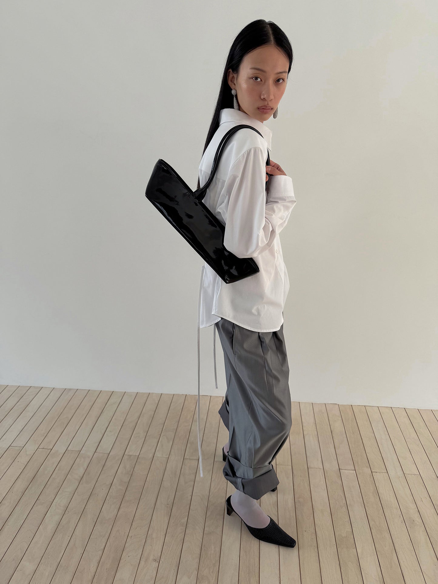 WIDE TAILORED TROUSERS - SILKY GRAY