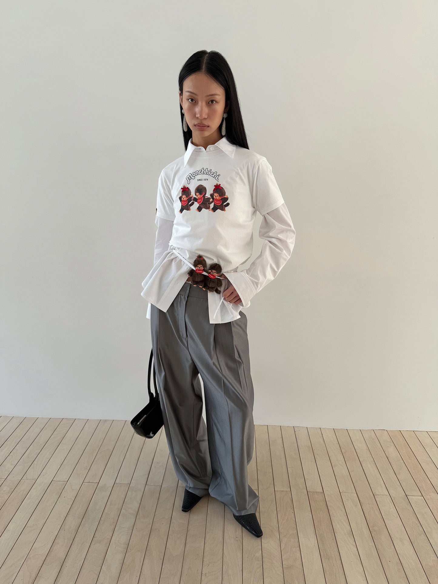 TIE BACK COTTON SHIRT - CLEAN WHITE