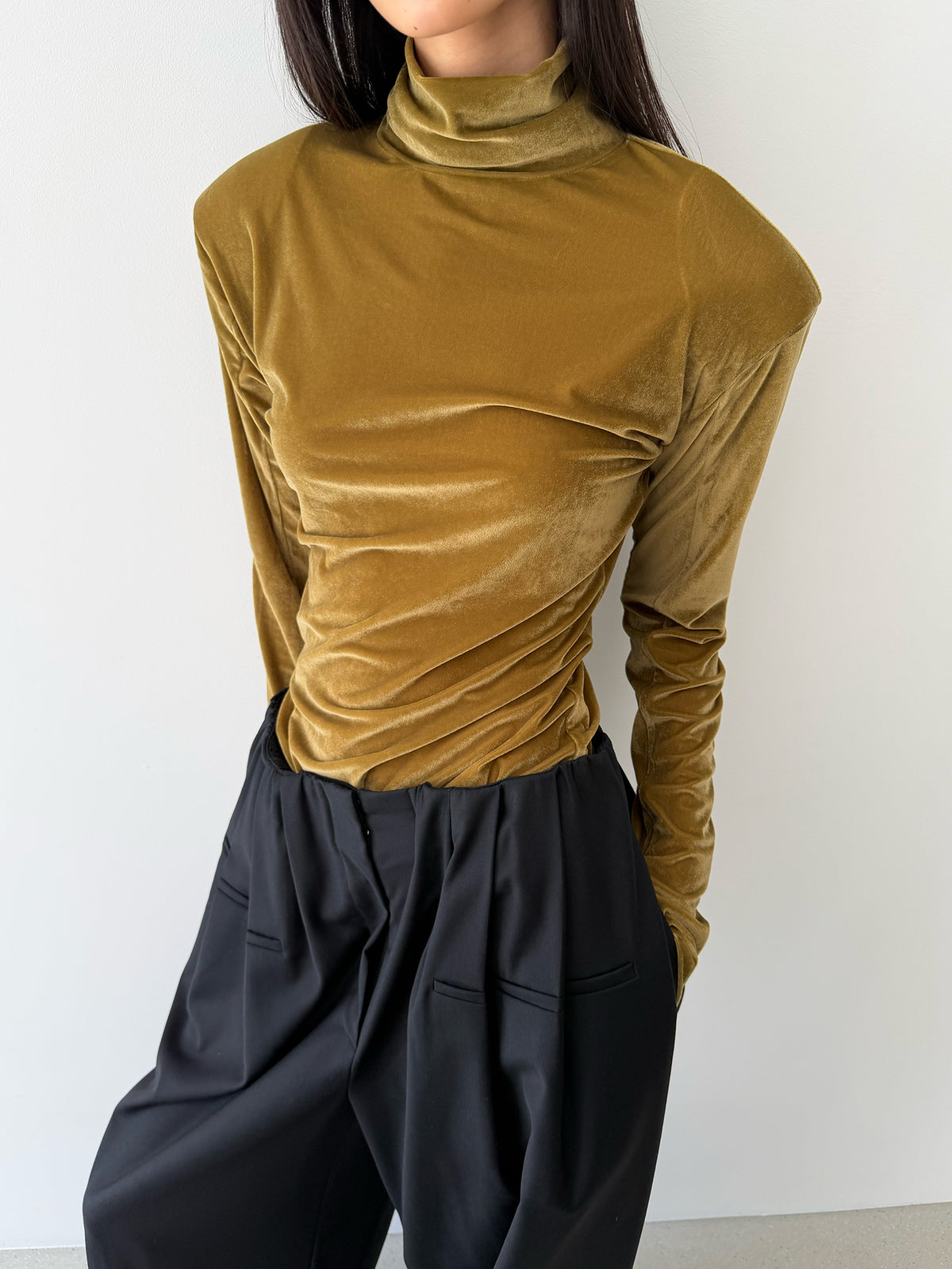 Dolce Vita High Neck Top - Antique Gold