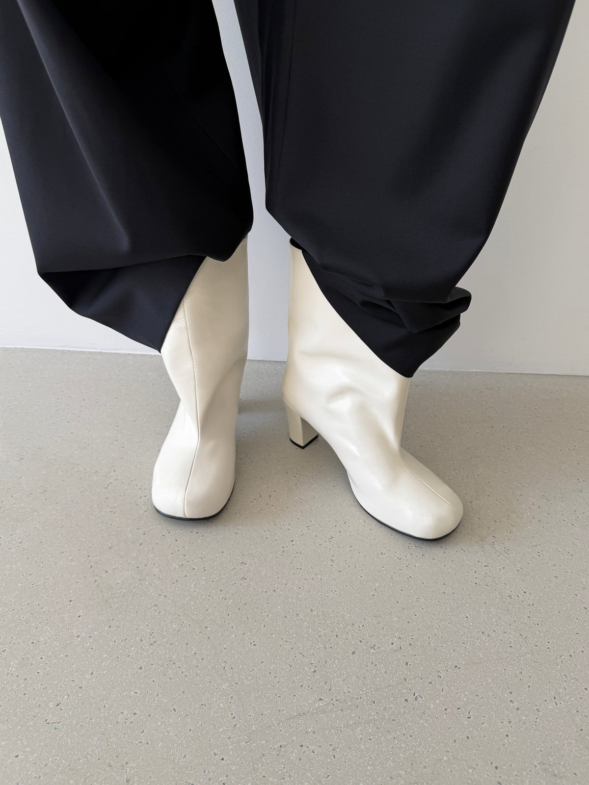 Urban Wide Ankle Boots - Ivory