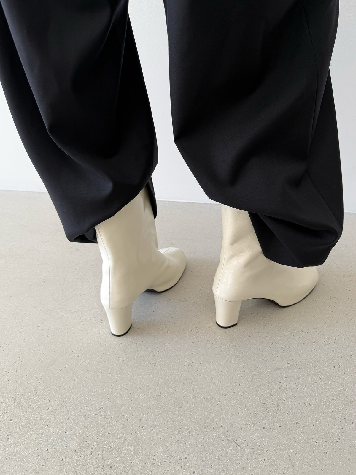 Urban Wide Ankle Boots - Ivory