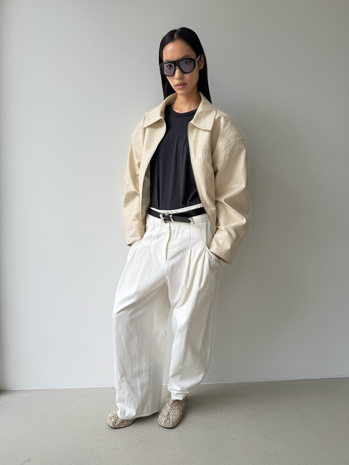 HYBRID ZIP-UP JACKET - PORCELAIN