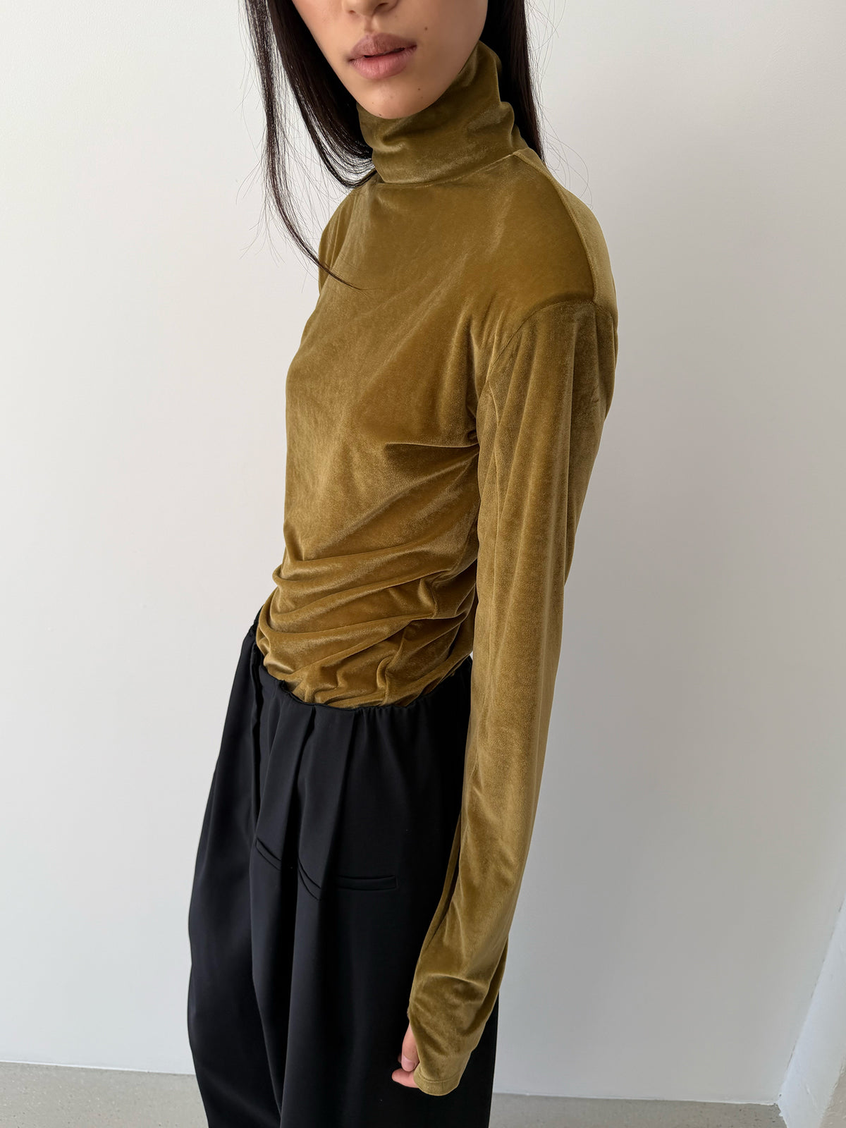 Dolce Vita High Neck Top - Antique Gold