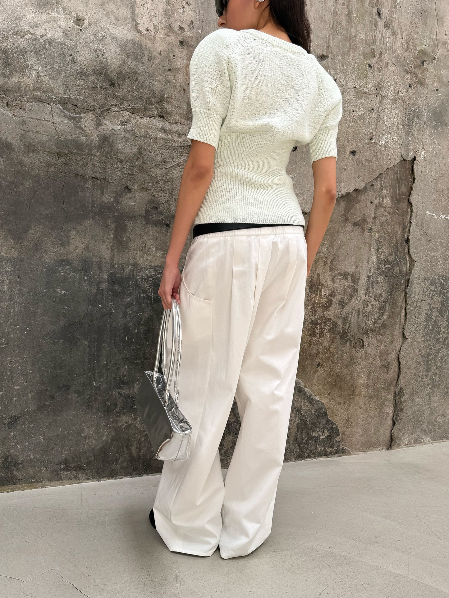 High-waisted Banding Pants - White Chocolate
