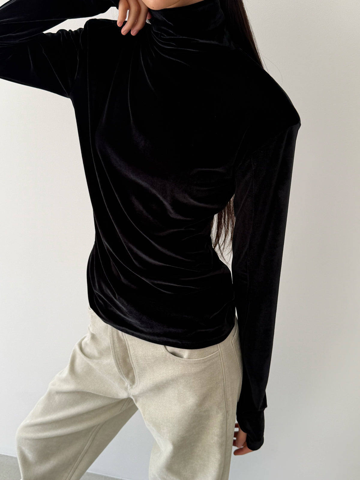 Dolce Vita High Neck Top  - Anthracite
