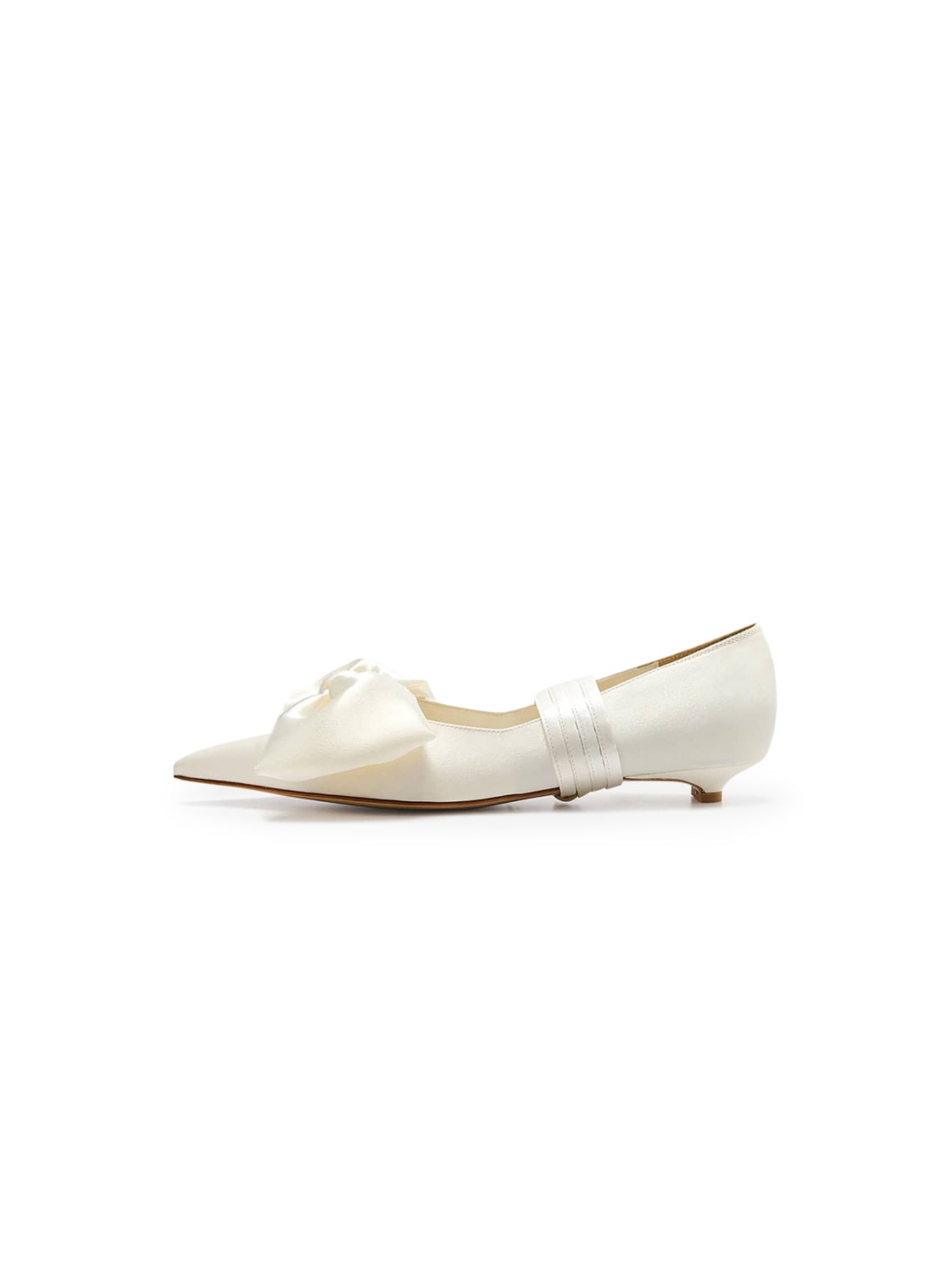 Ribbon Lace Up Pumps Satin - Ivory